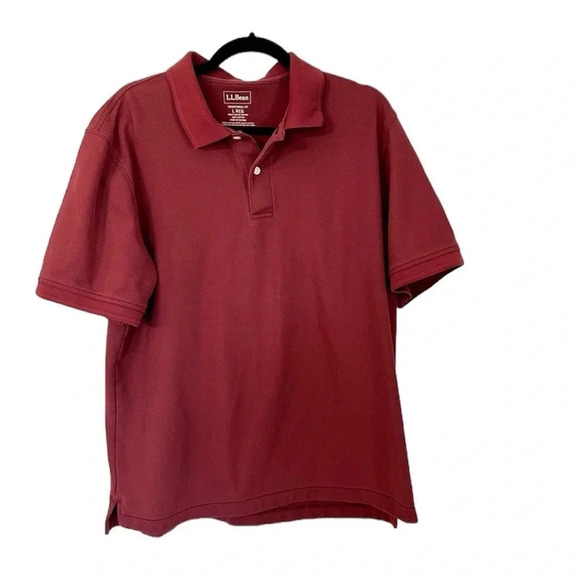 L.L. Bean Men's Traditional Fit Short Sleeve Maroon Polo Shirt Size L Reg GUC - Picture 1 of 5